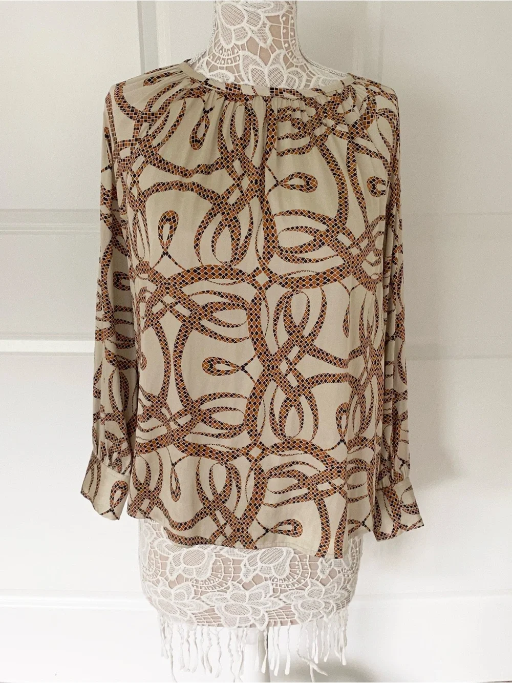 Richard Allen x H&M Snake Print Blouse, Sz 12